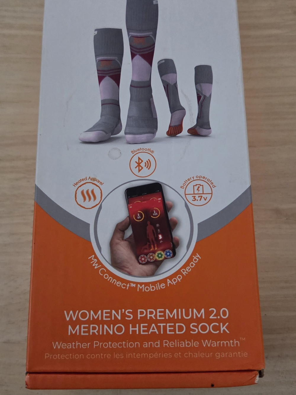 Women's Premium 2.0 Merino Heated Socks - Gray & Pink